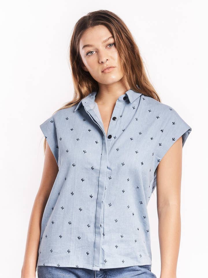 Baby Cacti Chambray Blouse for wholesale by Symbology