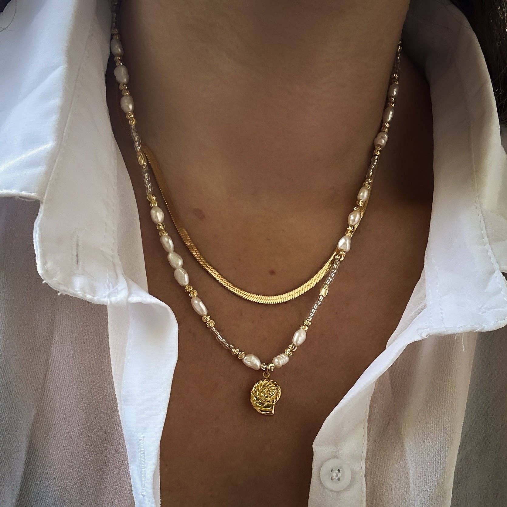 Rune and Light - Wholesale Beaded/Pearl Necklace - Tulum Necklace0