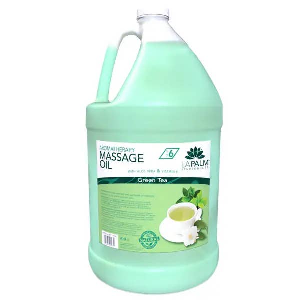 La Palm Massage Oil Green Tea 1 Gallon for wholesale by BranVx Distributors