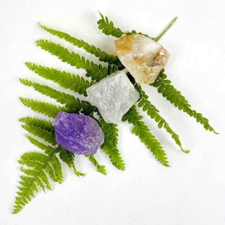 Rock Paradise - Wholesale Spiritual Stone/Crystal - Crystal Rough Stone Energy Set - Amethyst, Quartz, Citrine