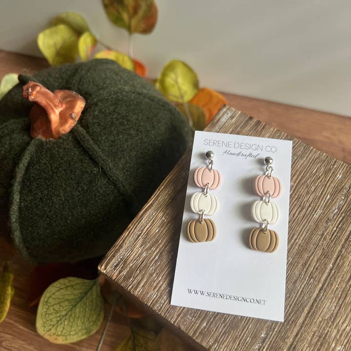 Serene Design Co. - Wholesale Dangle Earrings - Pumpkin Trio Dangles14