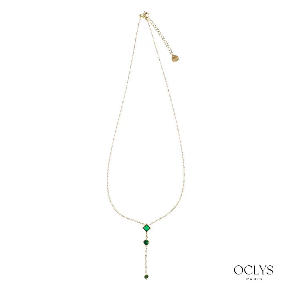 Oclys – Großhandel Gliederhalskette – Goldene Halskette mit farbigen Strasssteinen aus Edelstahl „Ariana“4