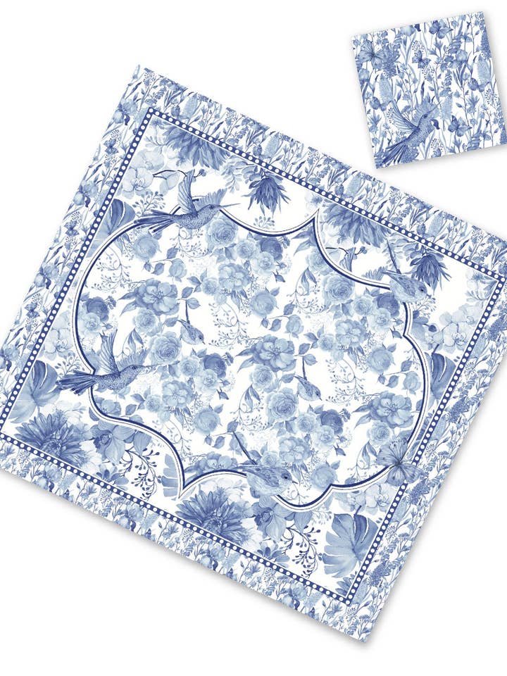 BLUE TOILE PAPER PLACEMAT for wholesale by C SQUARED DESIGN