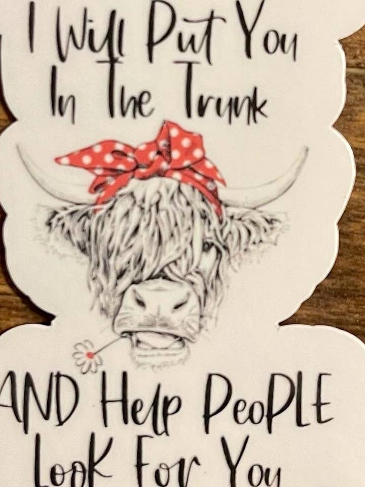 Highland Cow Stickers for wholesale by Kristie’s Creativity Barn
