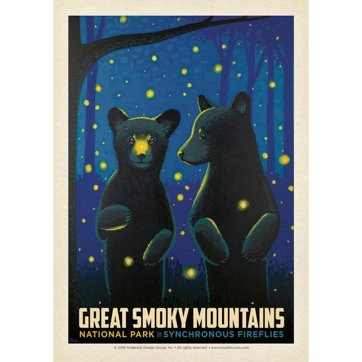 Great Smoky Firefly Cubs Postcard for wholesale by Tourist Courts