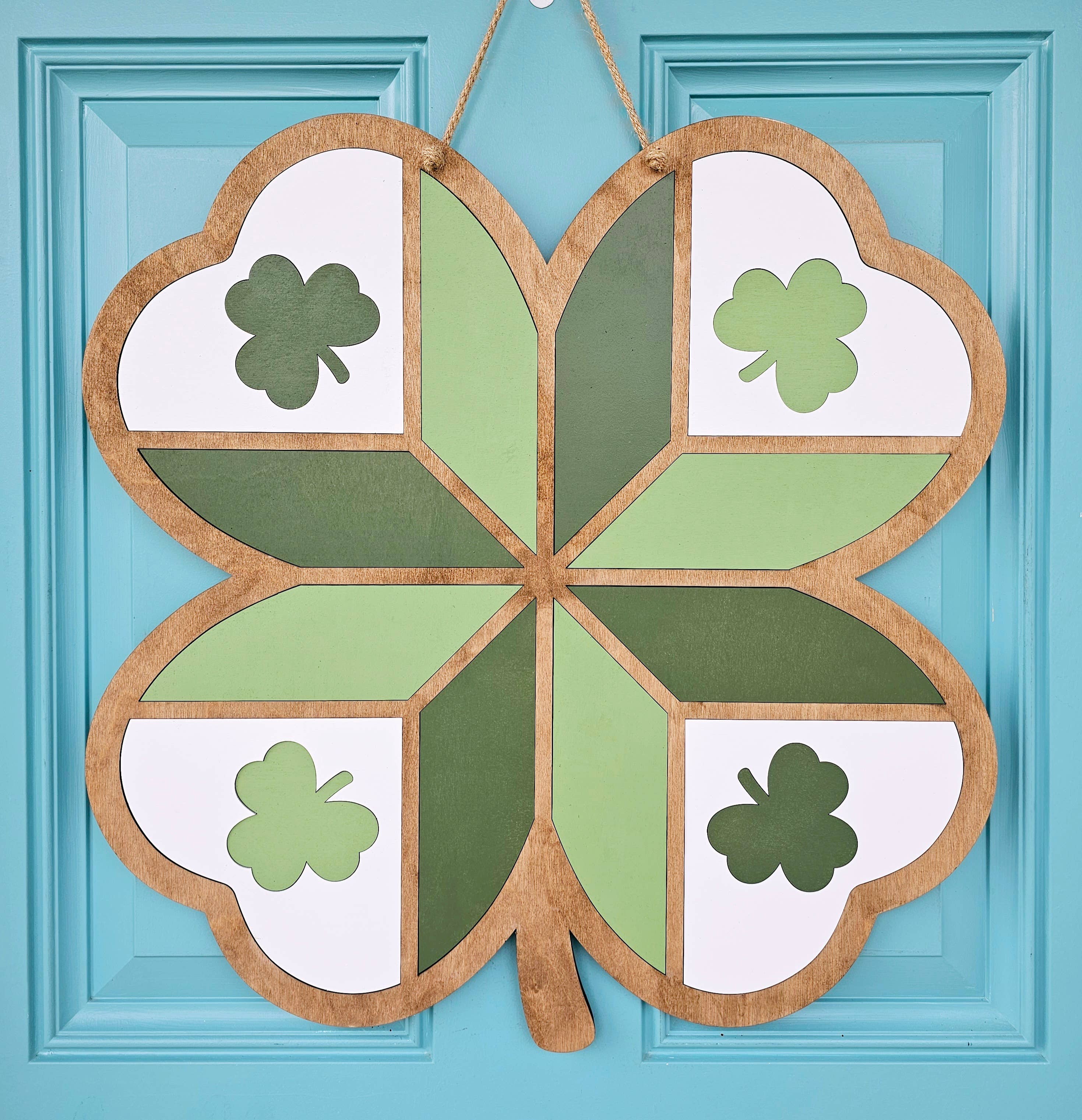 Teal Moon Creations - Wholesale DIY Craft Kit - DIY Clover Barn Quilt Door Hanger0