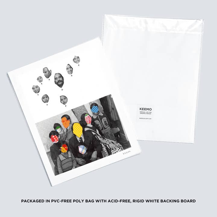 Keemo Gallery - Wholesale Art Print - Humanity Family History Art Print Wall Decor Collage B&W4