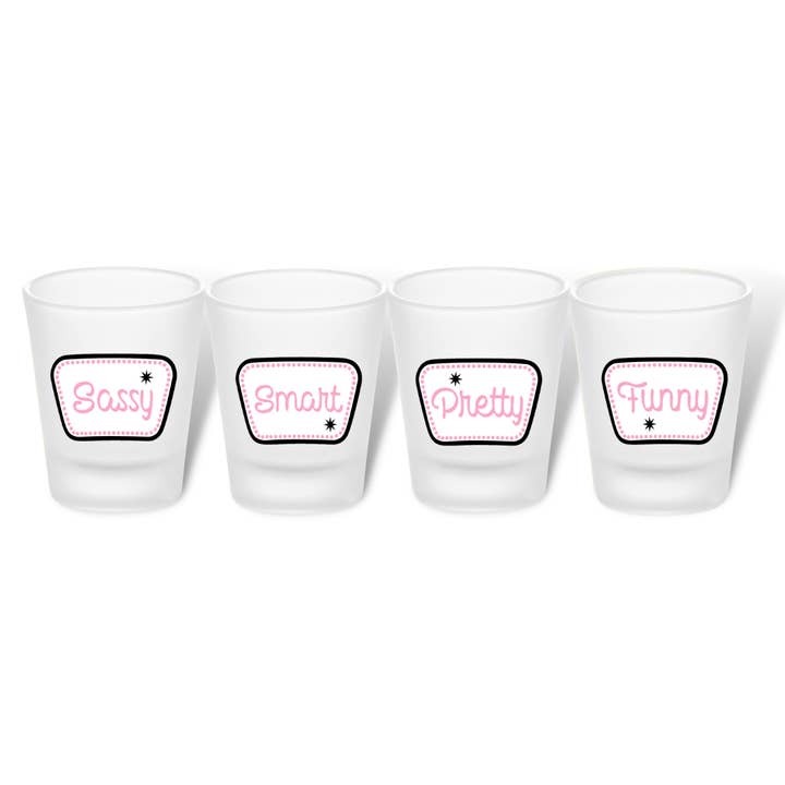 Smart and Sassy Shot Glass Set for wholesale by Be Honest Co