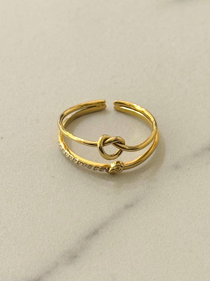 Mimi Stainless Steel Ring w White Zirconias for wholesale by Cassette Barcelona