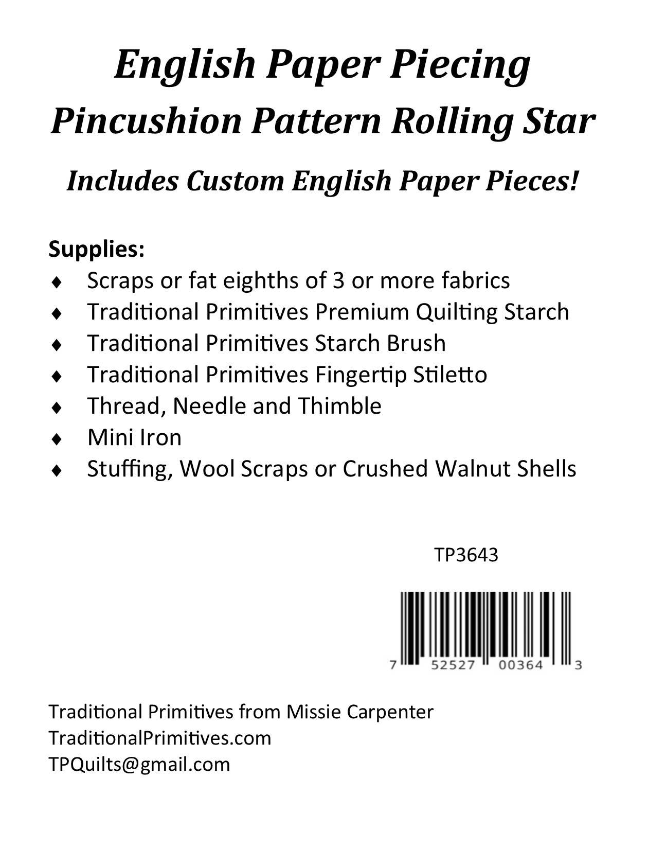 Traditional Primitives - Wholesale Craft Sewing Kit - English Paper Pieced Pincushions1