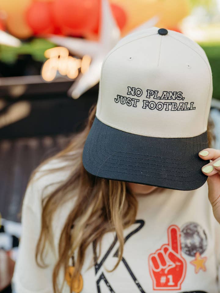 No Plans Just Football Hat for wholesale by Jules Co