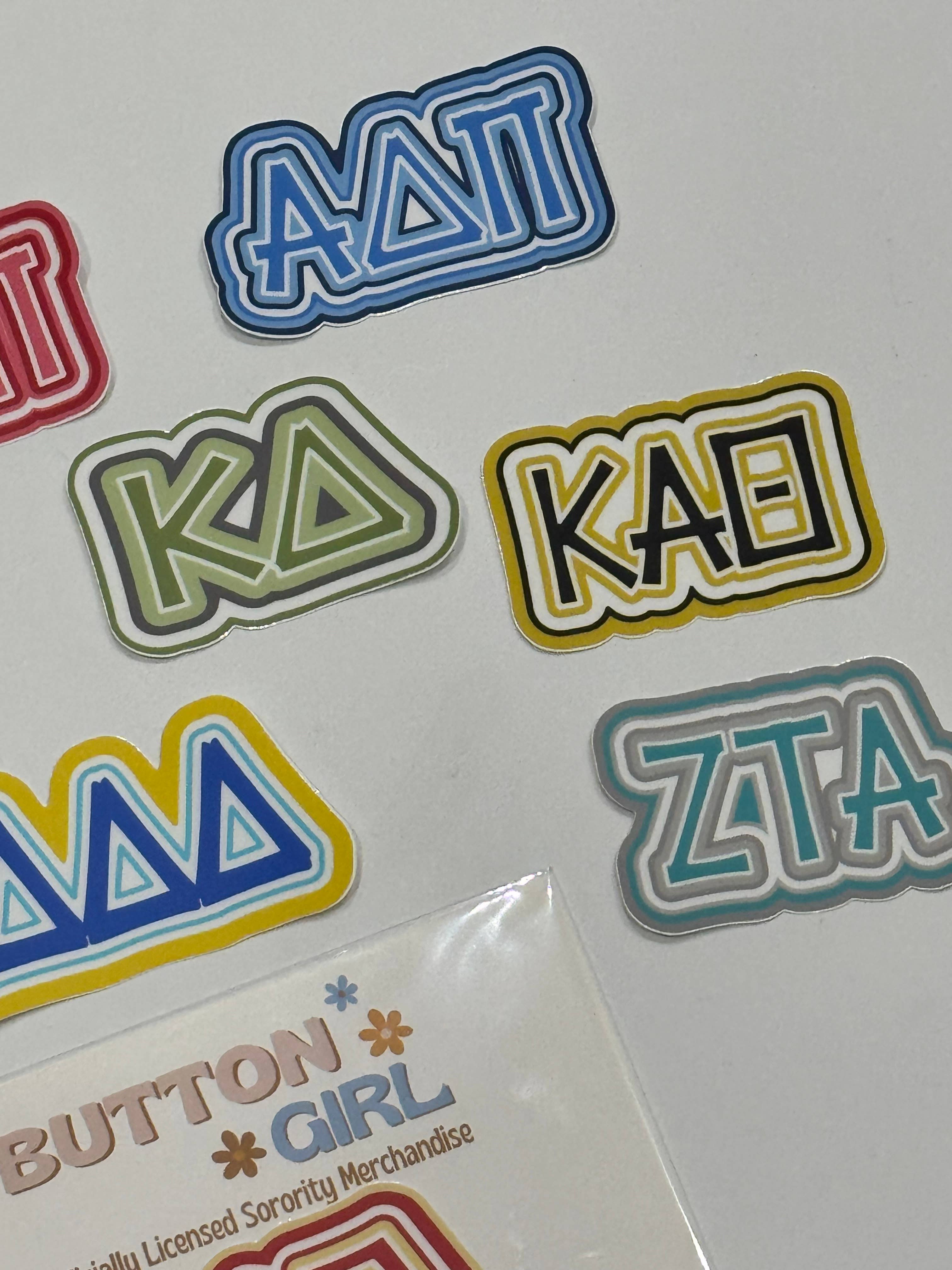 Buttongirl99 - Wholesale Phone & Laptop Stickers - Sorority Greek Letters Colorful Vinyl Decal 4