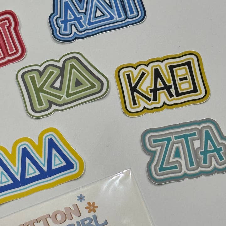 Buttongirl99 - Wholesale Phone & Laptop Stickers - Sorority Greek Letters Colorful Vinyl Decal 4