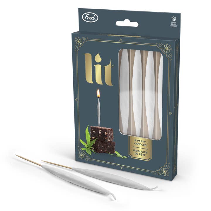 Fred & Friends - Wholesale Cake Candle - Lit! - Joint Birthday Candles - Set of 6