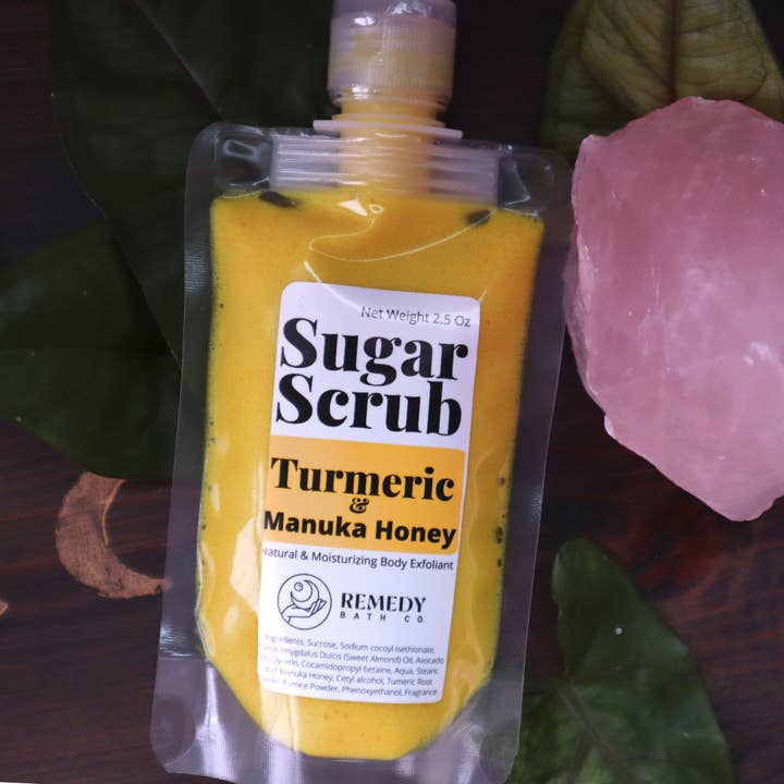 Sukker Scrub - Gurkemeje & Manuka honning - Natural Body Exfolia for engroshandel hos Remedy Bath Co