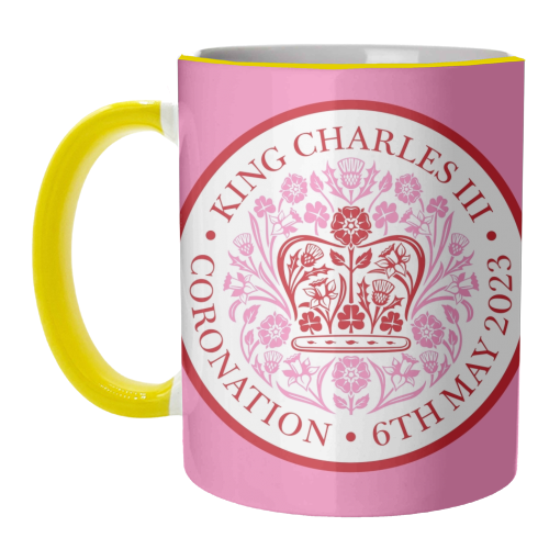 ART WOW – Caneca por atacado – Canecas 'Coroação Rei Charles rosa'4