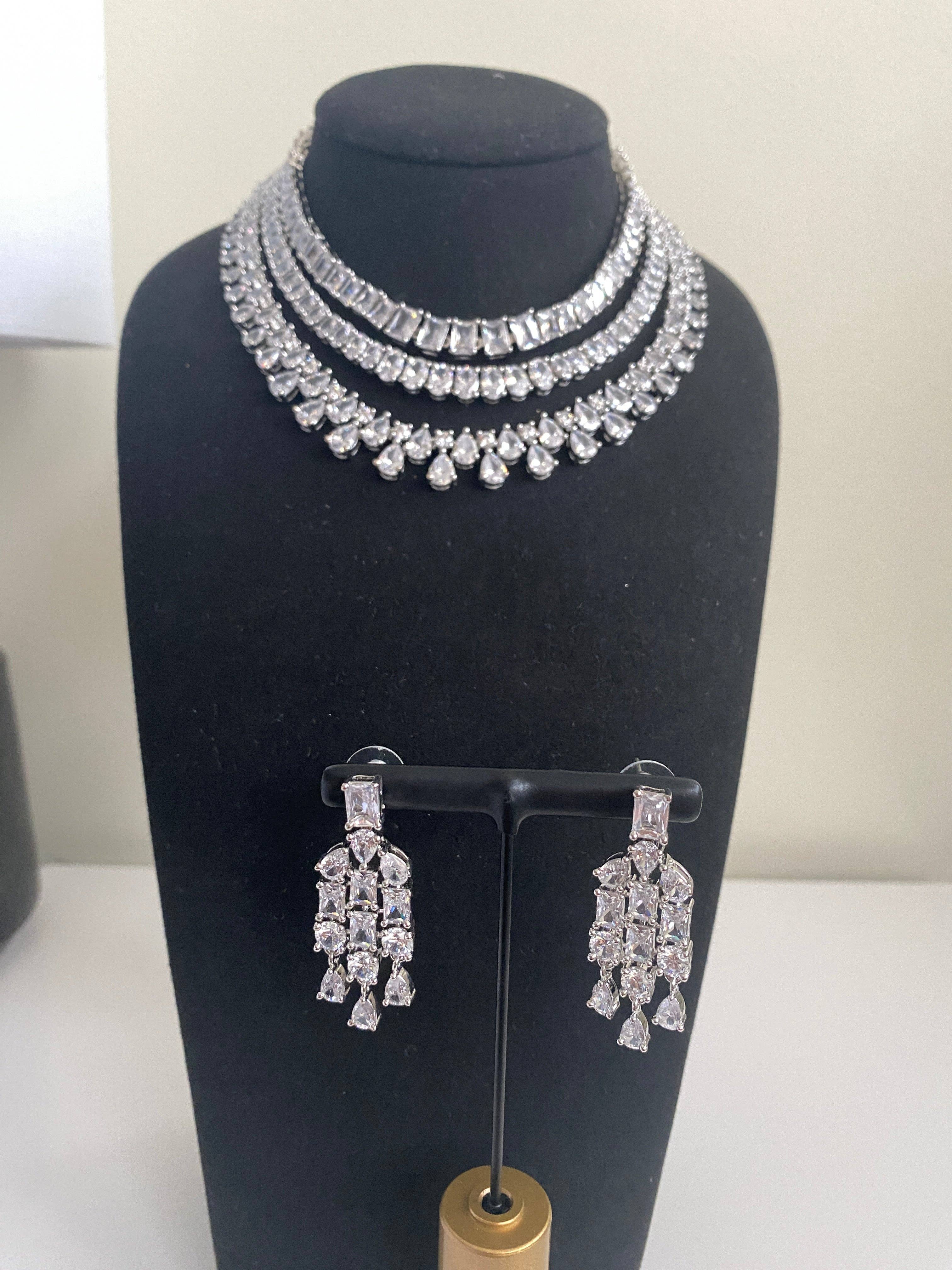 Vinnis Jewelry - Wholesale Jewelry Set - Majestic Cascade Bridal Necklace Set1