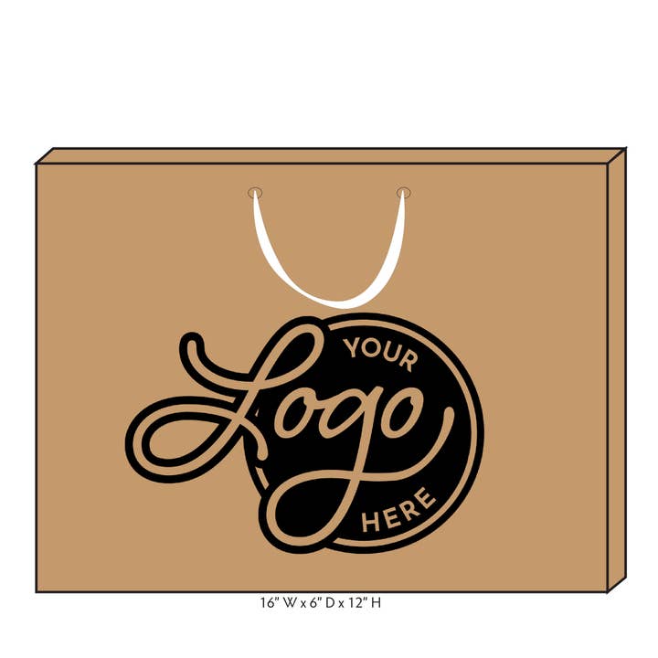 Store Supply Warehouse - Wholesale Gift Bag - Custom Logo Ribbon Handle Bags w/Black Ink6