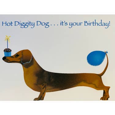 Studio Daedre - Wholesale Birthday Card - Doxi with Blue Balloon - Boxed Note Cards0
