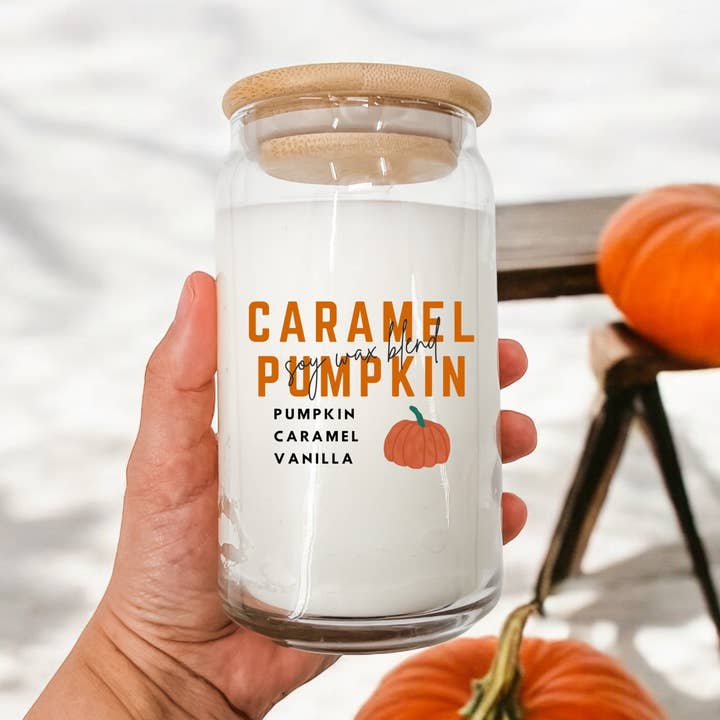 Caramel Pumpkin 16 oz Candle for wholesale by The Candle Warehouse