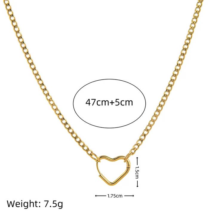 Sweet Cherry Sky - Wholesale Pendant/Charm Necklace - Heart Clasp Charm Necklace 18K Gold Stainless Steel