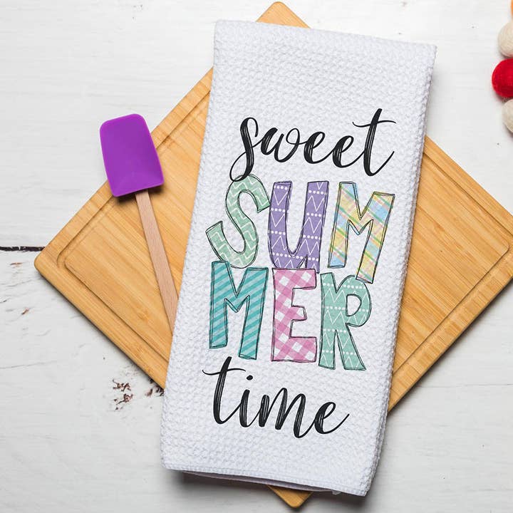 Sweet Summer Time, Kitchen Decor, Summer Towel, Colorful for wholesale by Canary Road