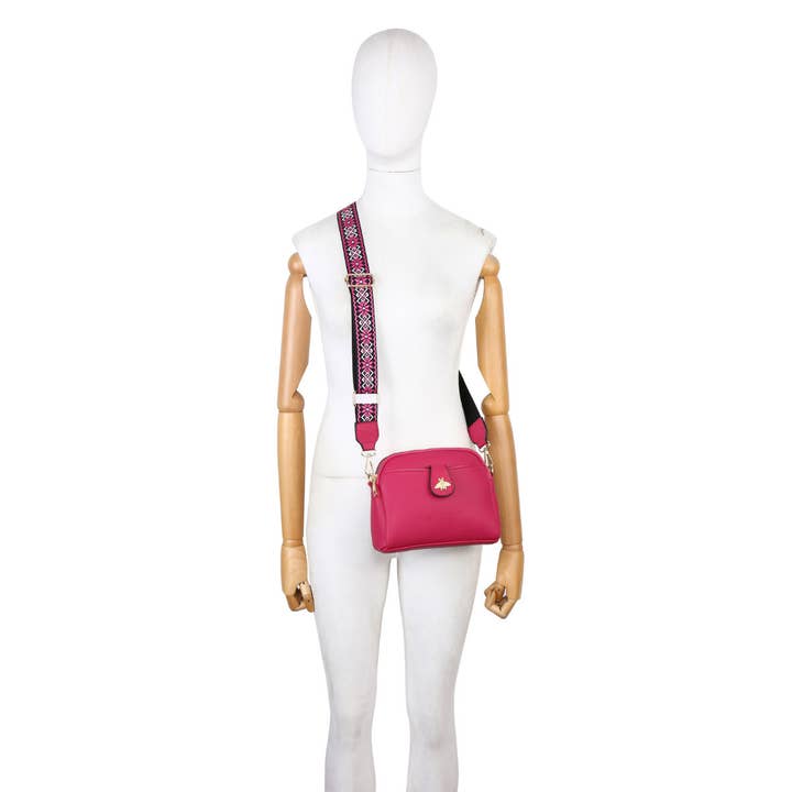 Papaya Fashion Ltd - Wholesale Crossbody bag – Women's - B23002 Bee Cross Body Handbag with double zip top sections19