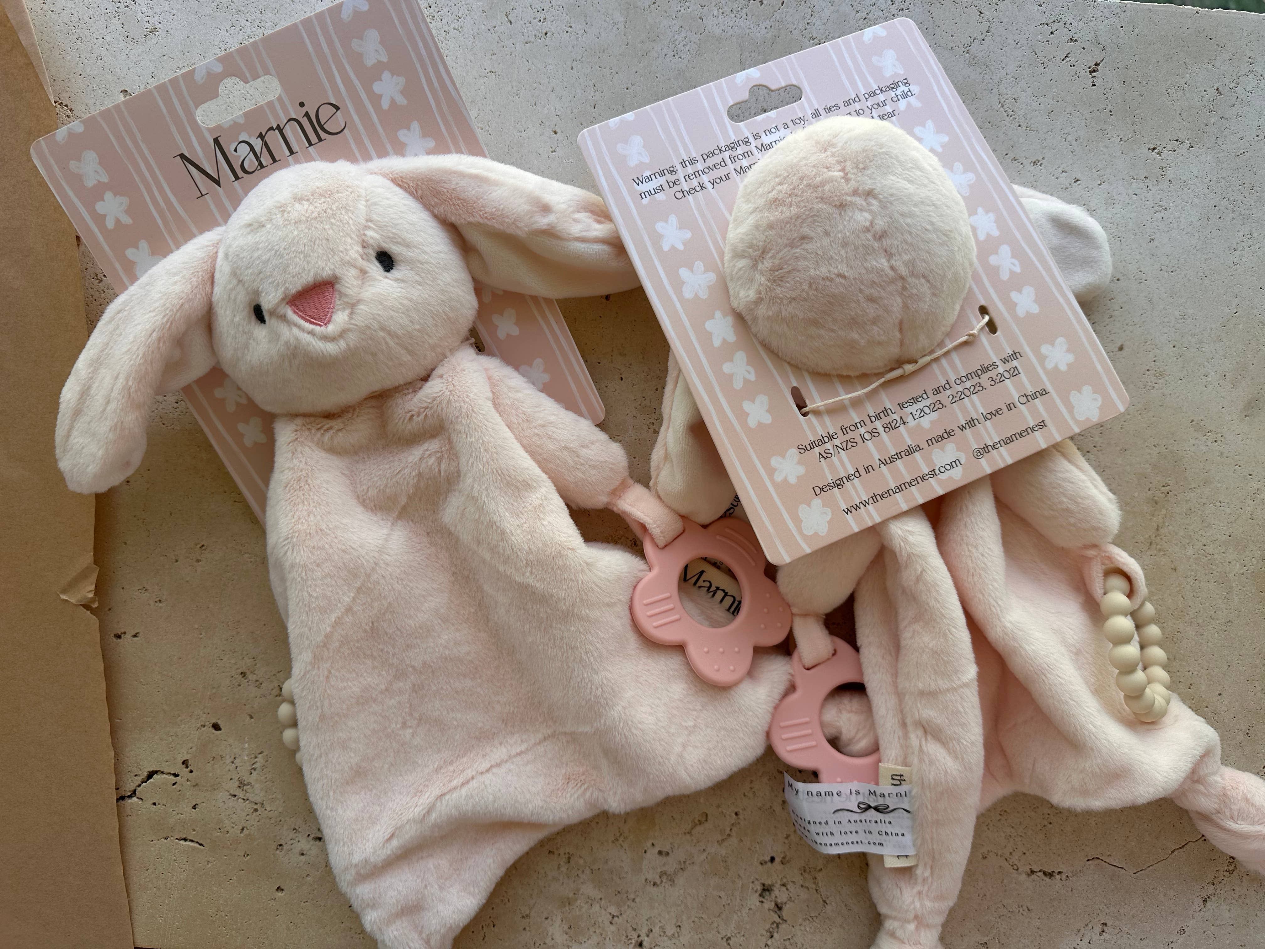the name nest - Wholesale Stuffed/plush toy – Kids & baby - Pink Marnie - bunny comforter and teether4