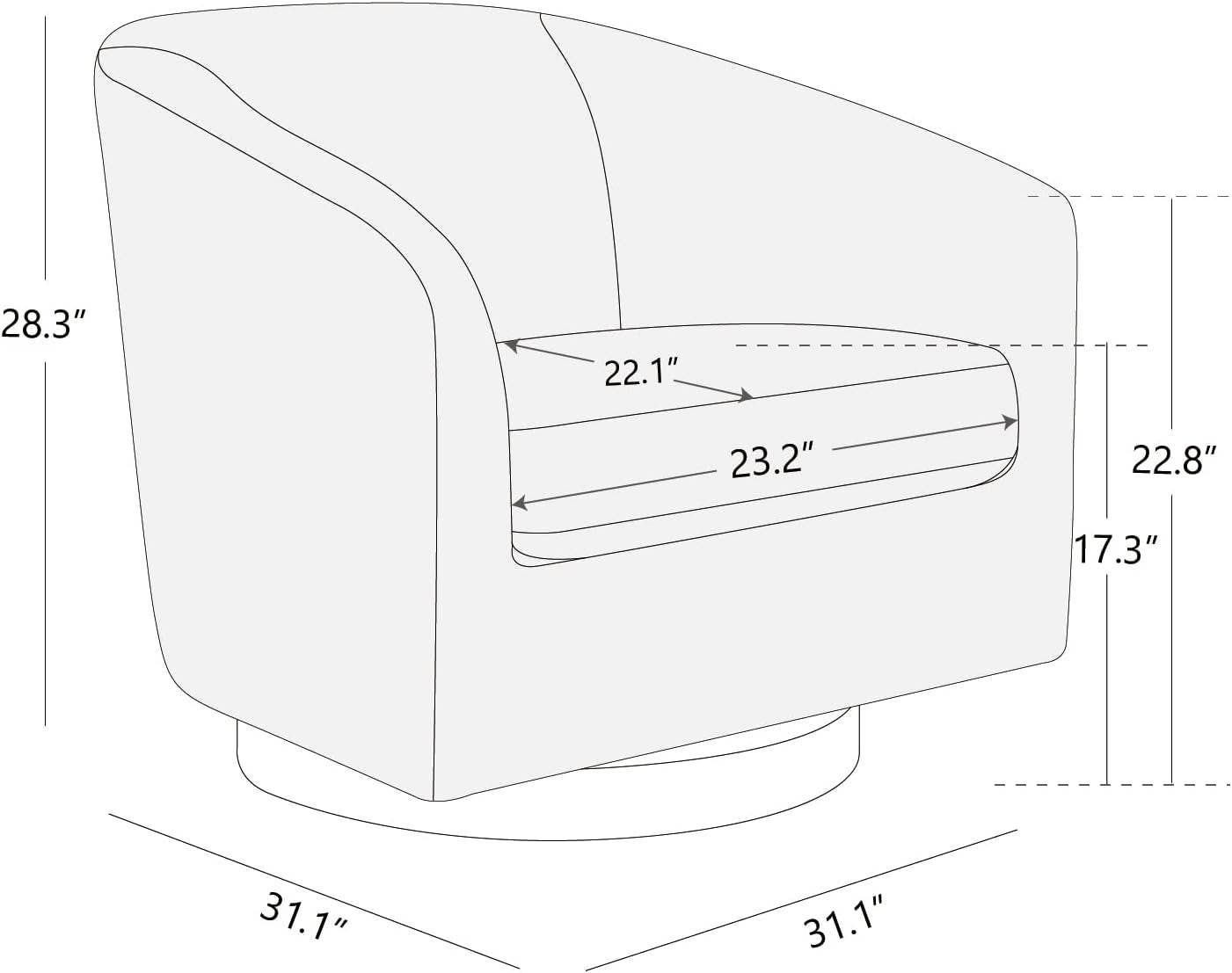 Ivory Swivel Barrel Chair With Plush Foam Back Cushion for wholesale on Faire2