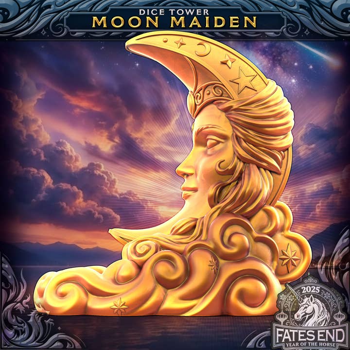 Moon Maiden Dice Tower & Storage | TTRPG, D&D, TCG, CoC for wholesale by American Carver LLC