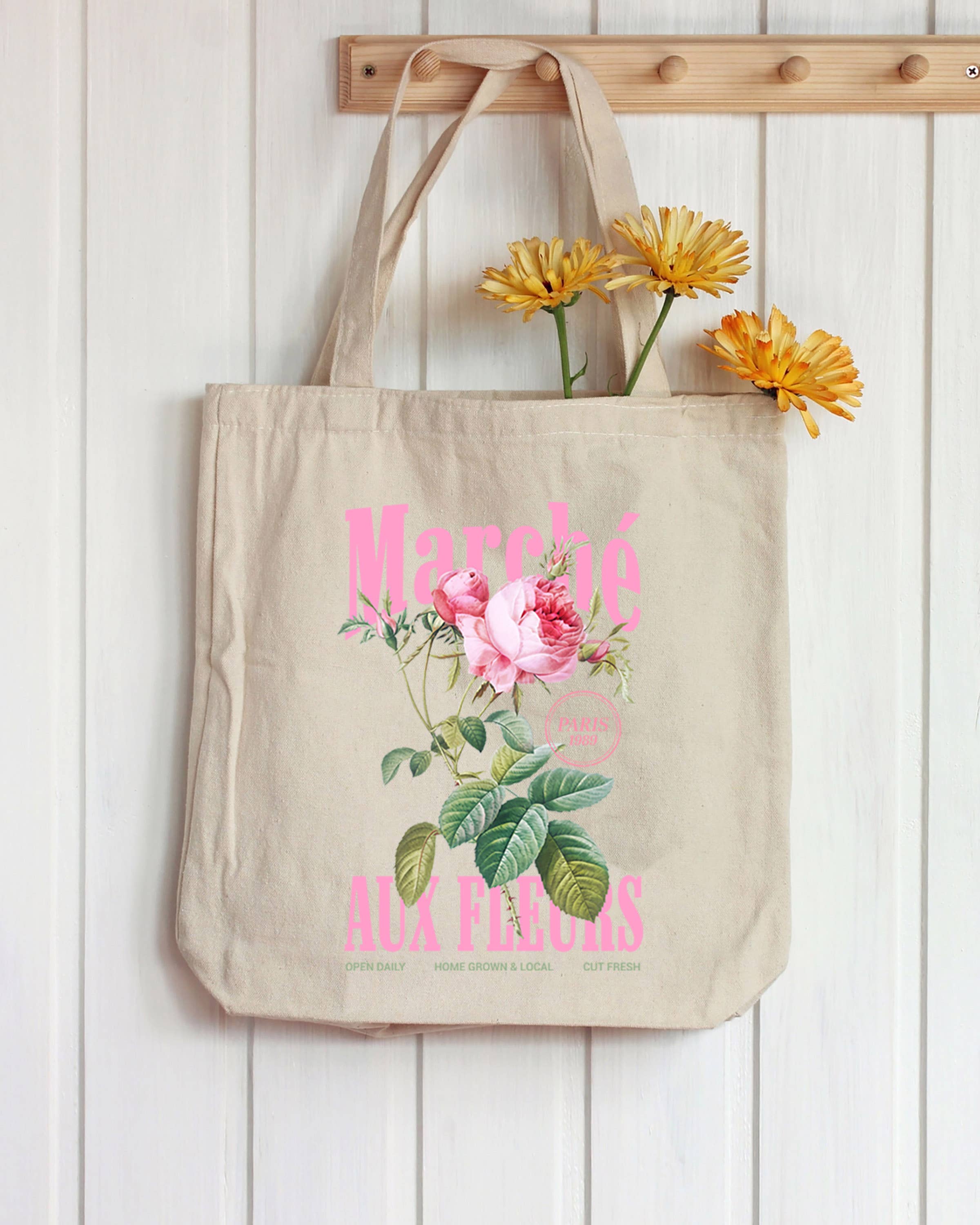 Natural PNTB-P7343m Marche Paris 1989 Graphic totes for wholesale on Faire0