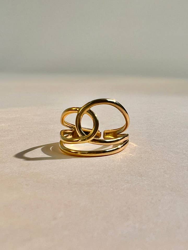 Verstelbare ring van roestvrij staal met modern design voor wholesale door COSMOS