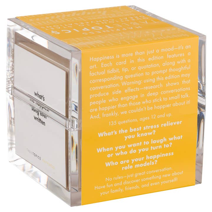TableTopics - Wholesale Card Game - TABLETOPICS HAPPINESS - Conversation Starter Question Cards1