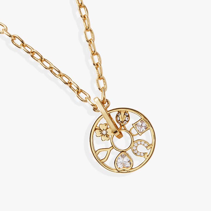 Love and Luck Wheel Charm Necklace for wholesale by Alex and Ani