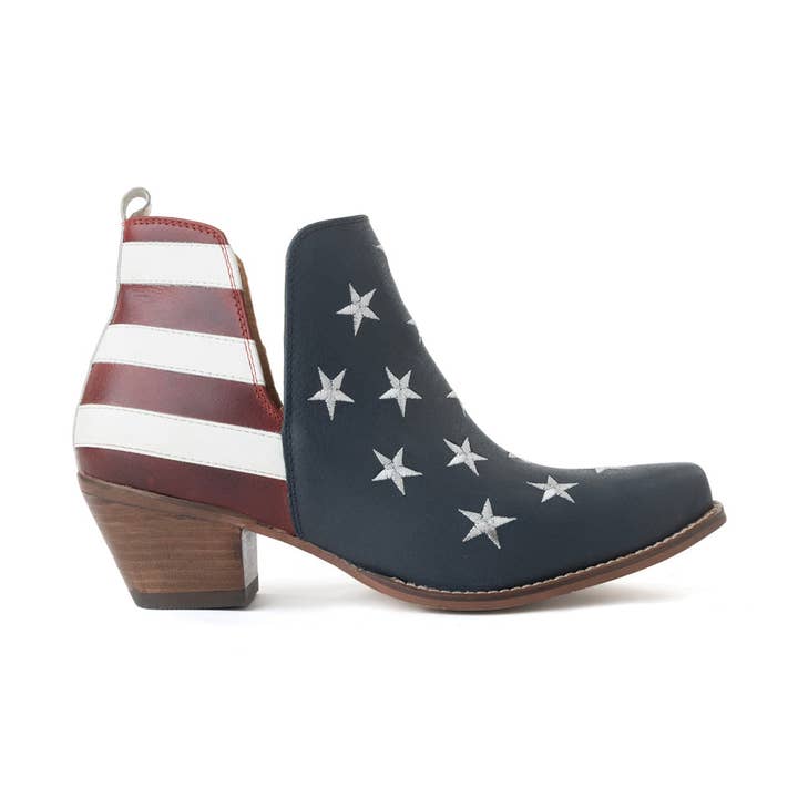 Bottines en cuir Liberty Star en bleu vintage pour la vente par Myra Bag