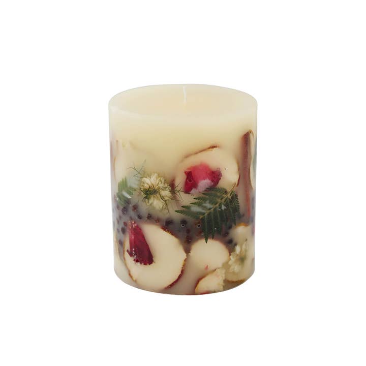 Rosy Rings - Wholesale Pillar Candle - Spicy Apple Small Round Botanical Candle