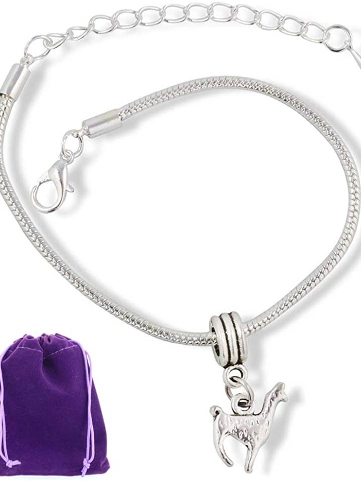 Llama armbånd | Forgyldt Snake Chain Charm Armbånd Stor Lama Charms til Armbånd og Alpaca smykker gave til kvinder og perfekt Lama smykker Gaver til Lama Lovers for engroshandel hos Dave The Bunny
