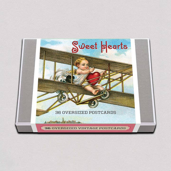 Sweet Hearts Postcard Box - 36 Unique Vintage Postcards for wholesale by Laughing Elephant