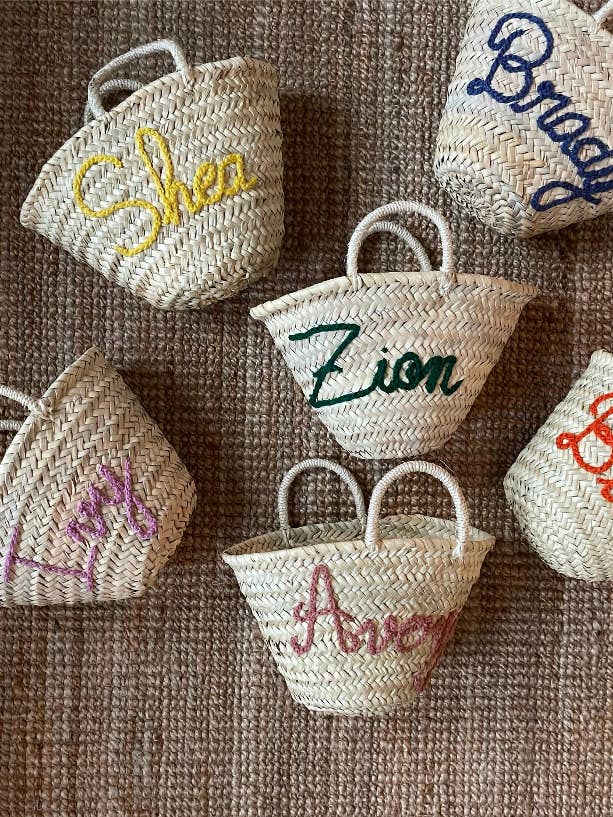 Personalisierte Strandtasche, handgewebt aus Palmenblättern – Strohtasche für den Großhandel von Mikwi