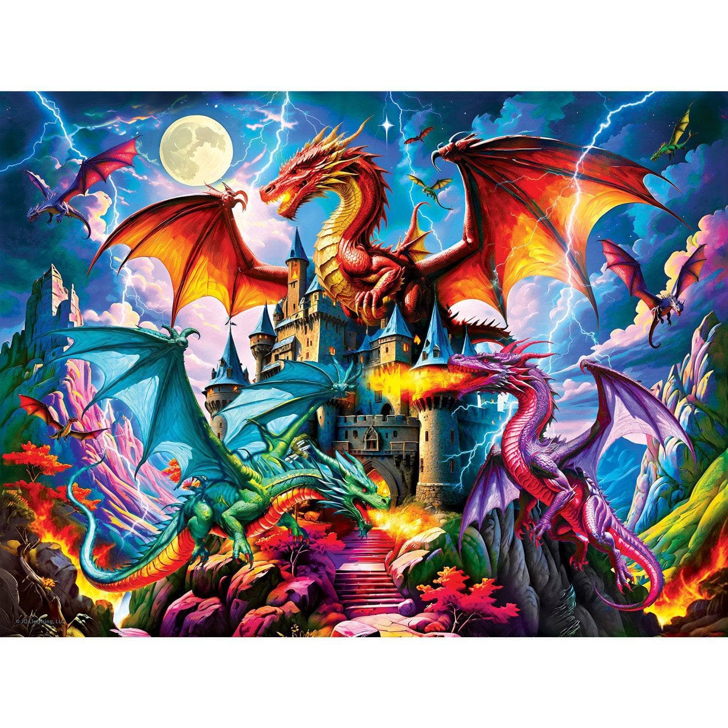 Masterpieces Puzzles - Wholesale Puzzle - Adult - Glow in the Dark - Triad of Fire 300 Piece EZ Grip Jigsaw Puzzle1
