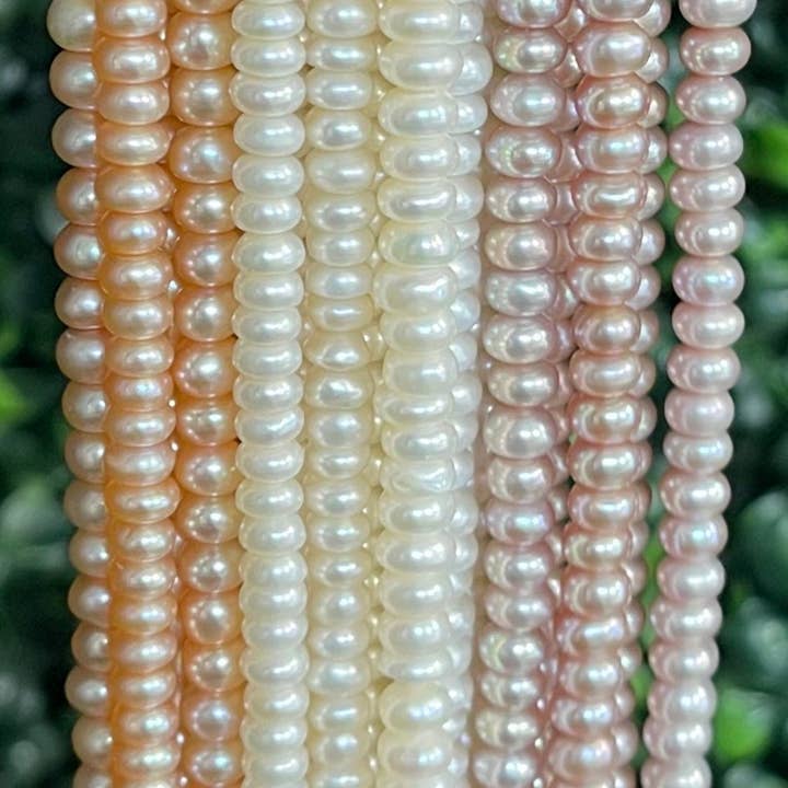 The Bead Bazaar - Vente Perle - Perles d'eau douce à boutons délicats, perles d'eau douce mauves de 5 x 6 mm, petites perles d'eau douce pour collier, perles en vrac pour la fabrication de bijoux2