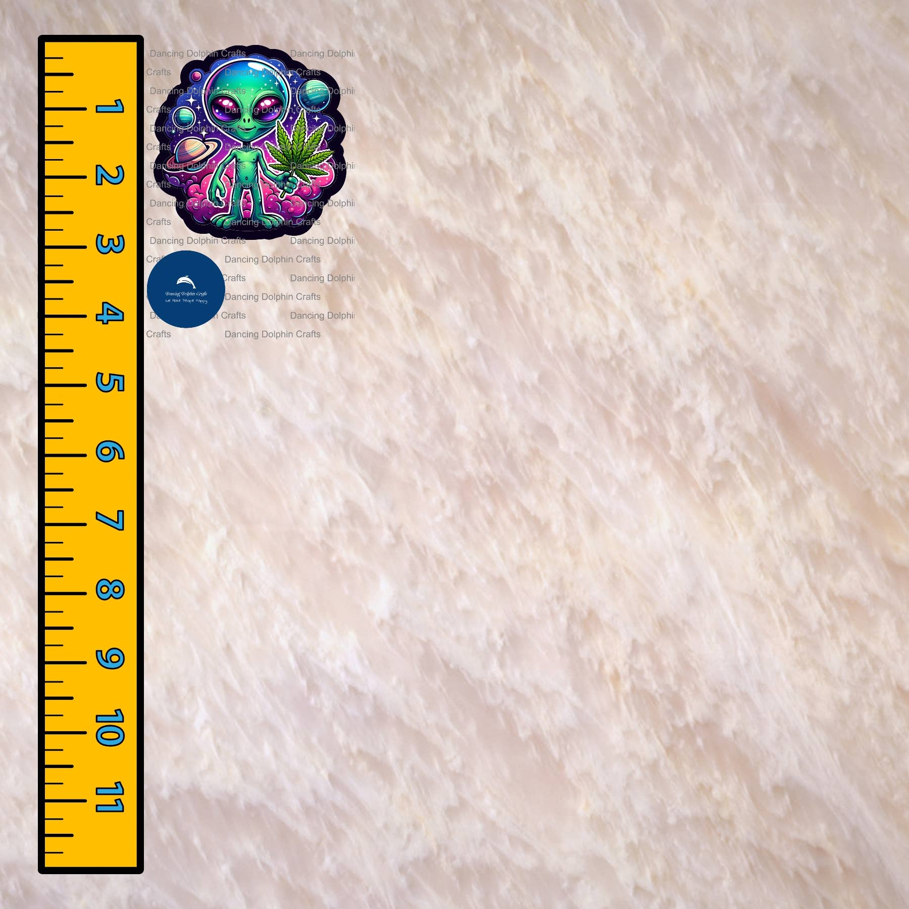 Dancing Dolphin Crafts - Wholesale Sticker - Galactic Green: Cosmic Cannabis Enthusiast Vinyl Sticker4