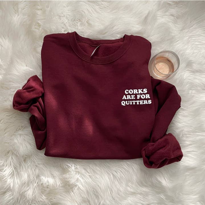 Shop catvonle - Wholesale Graphic Sweatshirt - Women's - Corks Are For Quitters