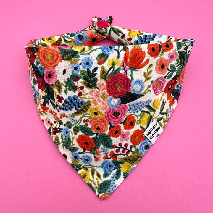 Garden Party Dog Bandana for wholesale by Winthrop Clothing Co.