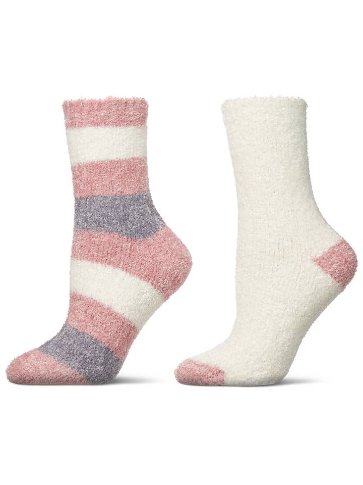 Pacote de 2 pares Chenille Solid Cozy Crew por atacado de Infinity Classics International Inc.