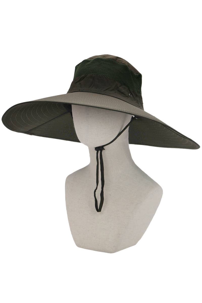 Cap Zone - Wholesale Vissershoedje - Dames - Boonie vissershoed van mesh met platte bovenkant en extra brede rand10