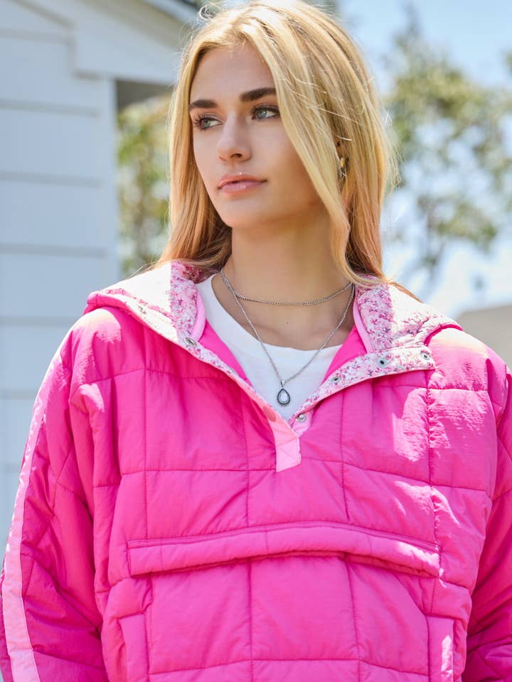 Fuchsia Combo Plus Quilted Half Placket  for wholesale on Faire3