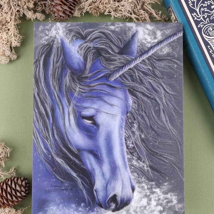 Ice Unicorn Art Print for wholesale by Frances Williams Art