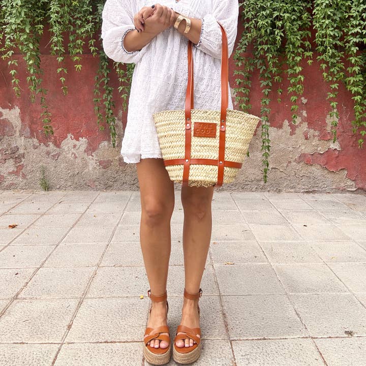 Rodeo leather basket for wholesale by THE CODE