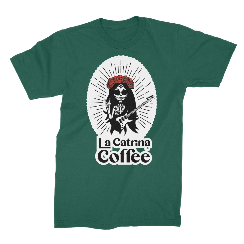 La Catrina Coffee – Engroshandel T-shirt med print - Herre – La Catrina Coffee Viva La Música Rock Logo Kollektion Premium Jersey T-shirt til mænd6